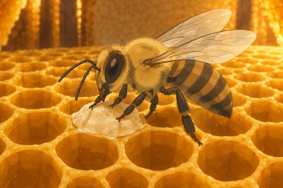 Hazel pressing a wax cap over a full cell