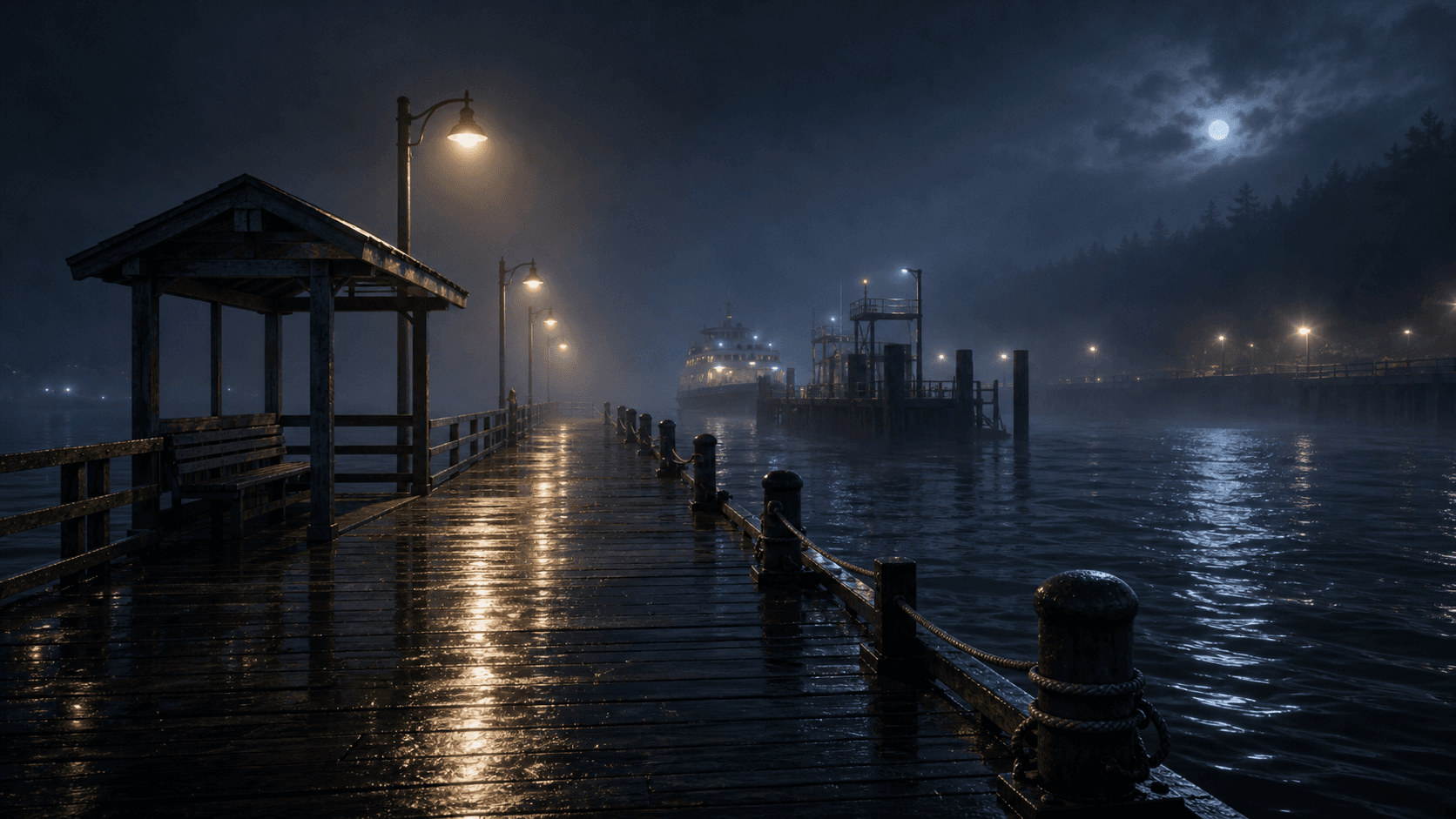 Overhead-style ferry dock camera planning surface